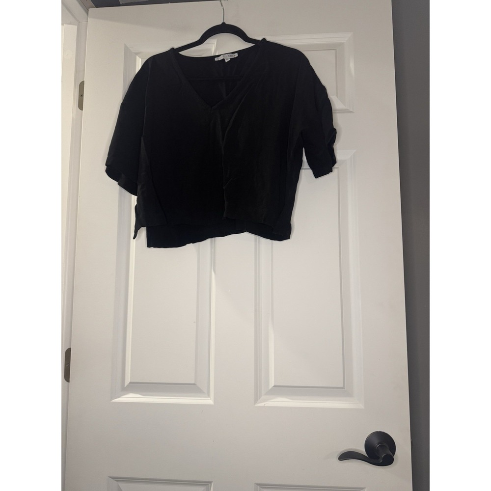 Baltic Born Boxy Linen Blend Top Short Sleeve Black Xl